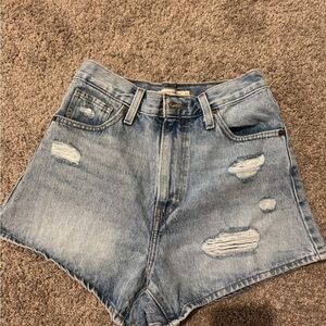 Levi's Light Blue Distressed Jean Shorts